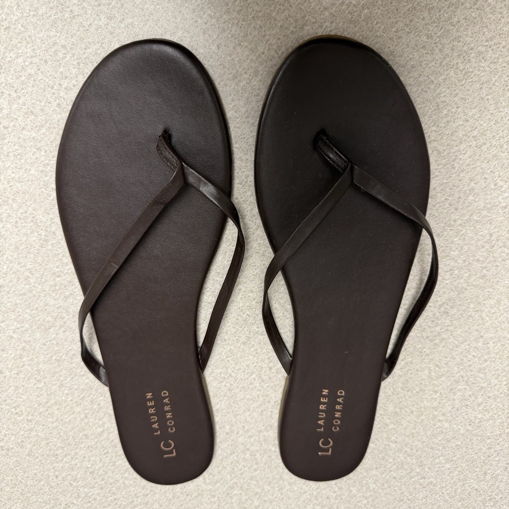 LC Lauren Conrad Honey2Chocolate Women's Flip Flop Sandals Size 11 Brown
